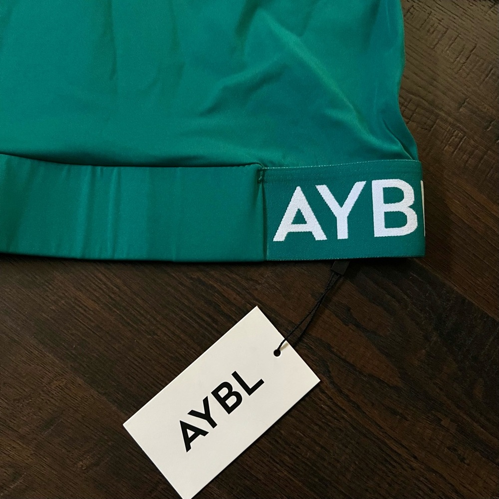 NWT AYBL Teal Long Sleeve Crop Top - Picture 4 of 5